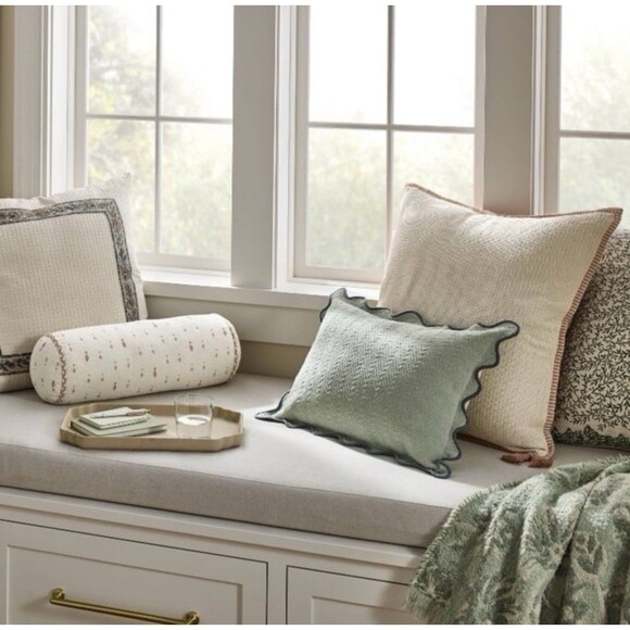 Bolster Geo Pattern Cream and Peach - Threshold designed with Studio McGee NEW - Picture 2 of 6